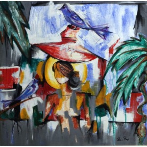 Aliya Faizi, 24 x 24 Inch, Acrylic on Canvas, Abstract Painting-AC-AFZ-009